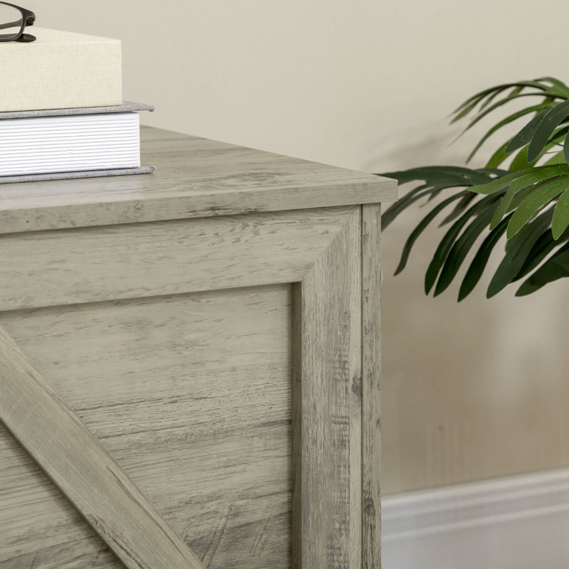 Boîte de rangement grise 30 "avec charnière et plateau relevable pour la chambre à coucher, le vestibule et le salon