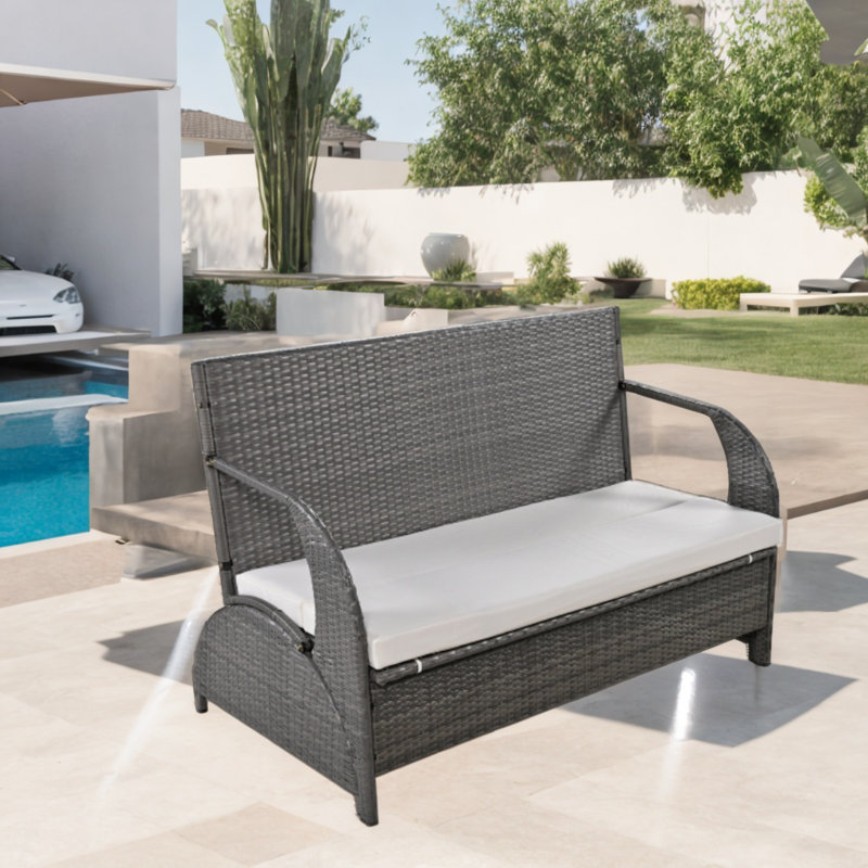 Chaise de patio avec coussins Adren, Beige