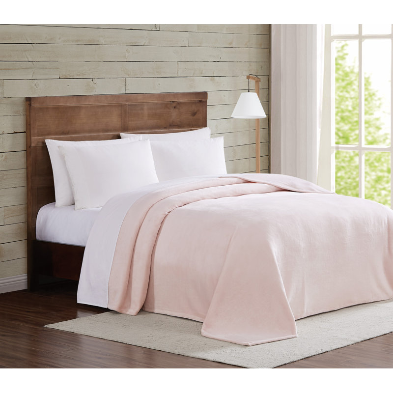 Couverture en velours moelleux, Rosé, Grand
