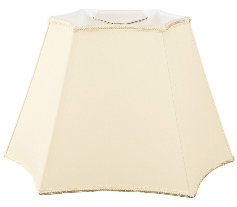 Abat-jour fantaisie en soie / shantung (araignée), Beige, H 10 po x l 14 po x P 14 po