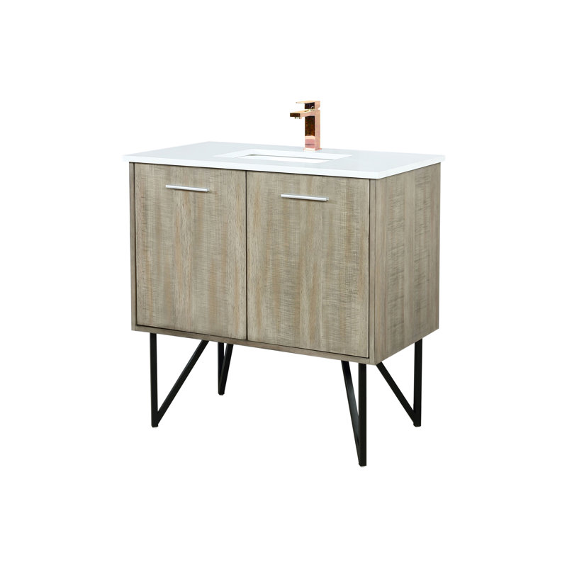 Ensemble de meuble-lavabo simple 36 po x P 20 po Lancy, Quartz blanc