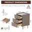Ensemble de 2 tables de chevet en bois massif avec dessus en marbre et 3 tiroirs Annie-1516149780