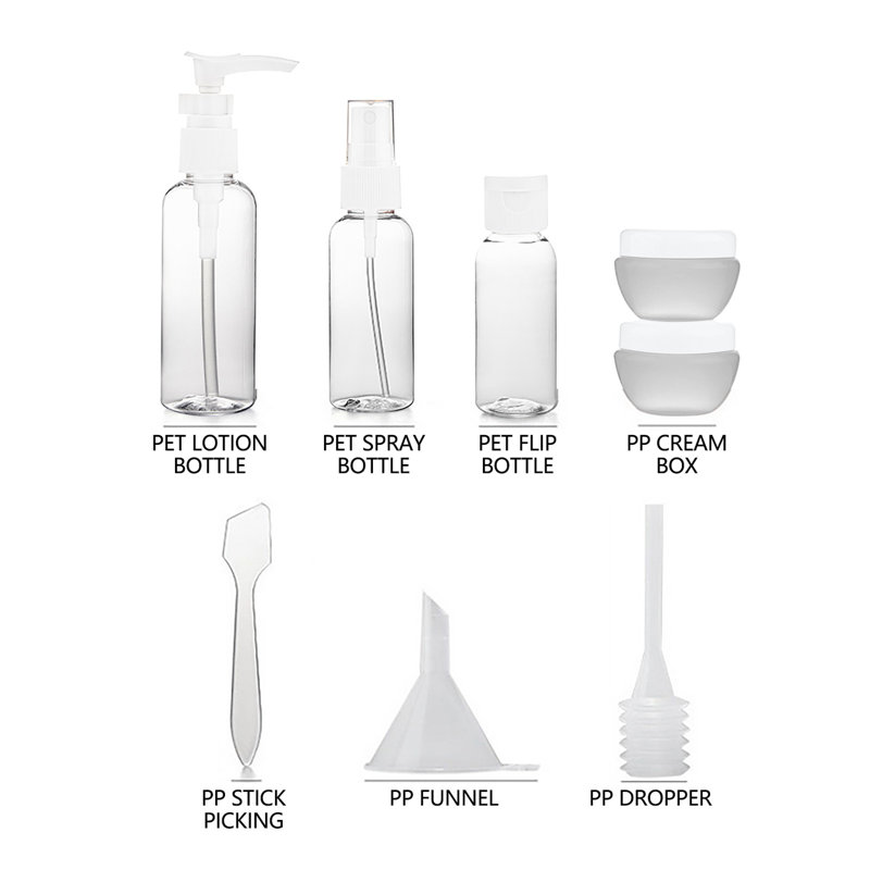 Travel Split Bottle Set Transparent Cosmetic Plastic Bottle
