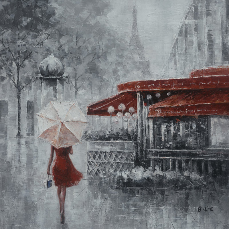 Maylene, Paris romantique, peinture sur toile, H 40 po x l 40 po x P 1,5 po