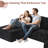 Koyu Boneless Cloudelle Compression Packed 5-Piece U-Shaped Plush Corduroy Sectional Sofa – Deep Seat, No Assembly-764180534