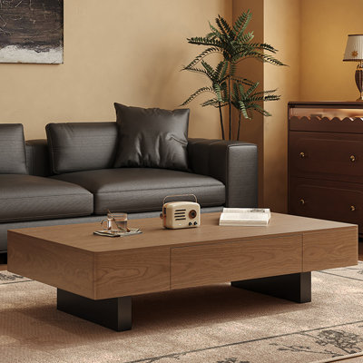 Simple rectangular coffee table.