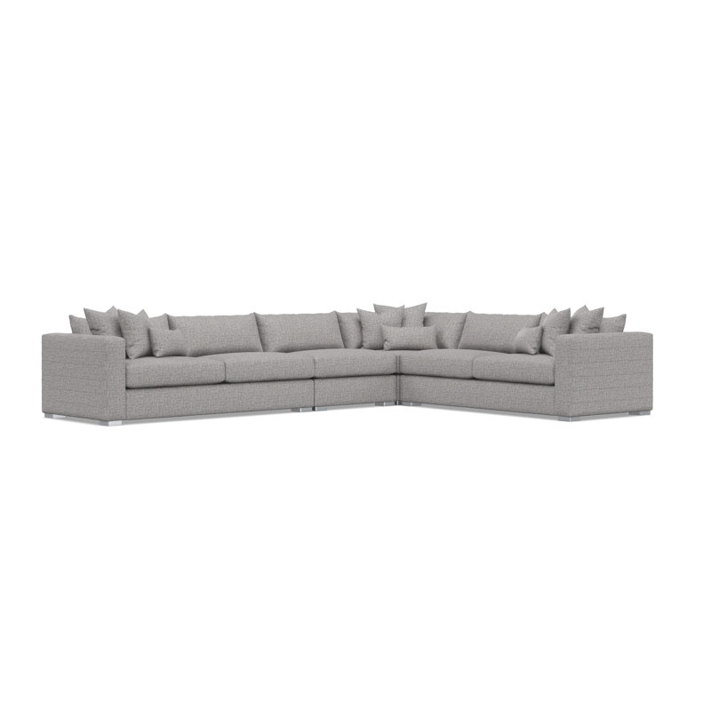 Sectional, Gray Polyester, 32.5" H x 157" W x 120.5" D