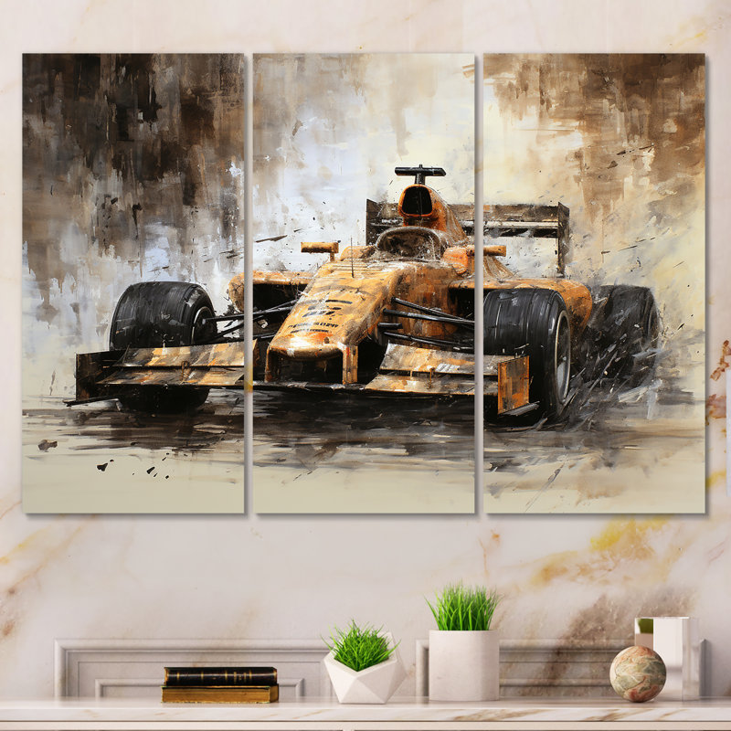 «Vintage Cartrack» - art mural, H 28 po x l 36 po x P 1 po, Toile tendue