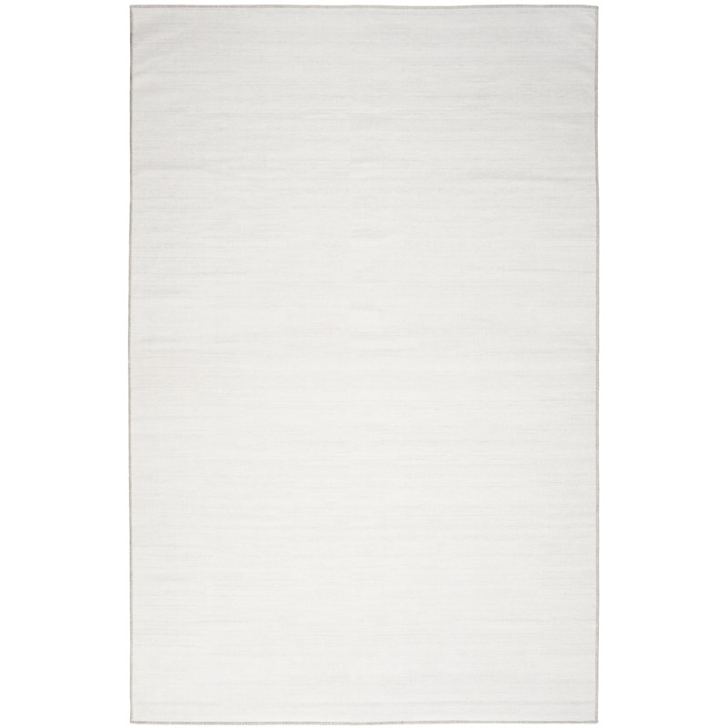 Ivanas Machine Washable Cotton Area Rug in Ivory, Rectangle 4' x 6'