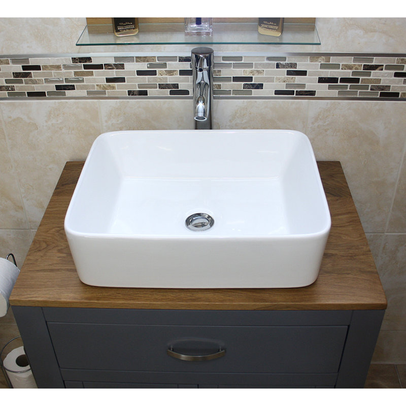 Jada 700 mm Freestanding Single Vanity with Vessel Ceramic Basin, Grey