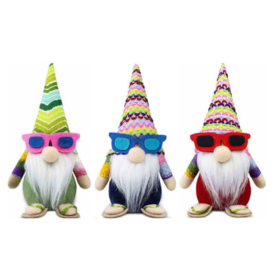 Ensemble de 3 gnomes tropicaux