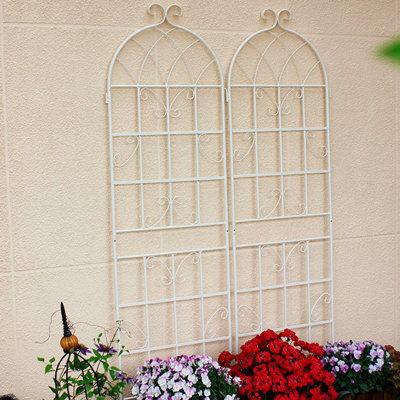 Paquet de 4 treillis de jardin en métal 71 po x 19,7 po antirouille pour plantes grimpantes