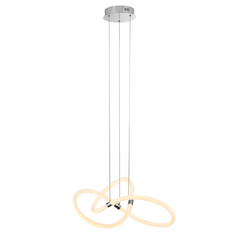 Lustre linéaire moderne à 1 lumière Attitash, Chrome