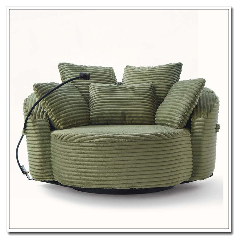 360° Swivel Chair Accent Barrel Chair, Green