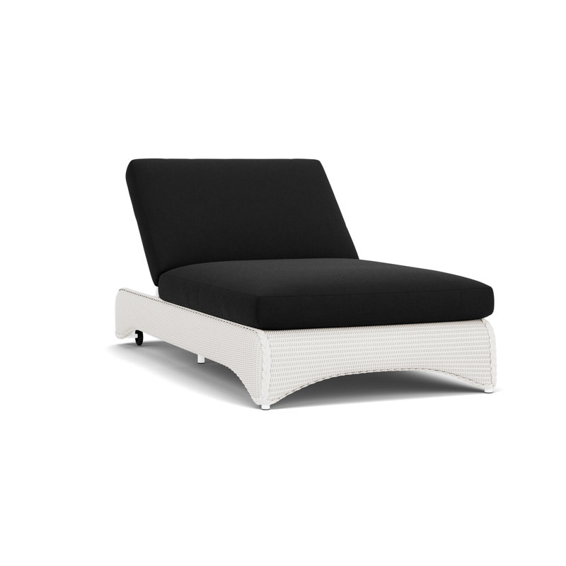 Universal Loom Accessories Outdoor Chaise Lounge, Canvas Black Sunbrella® Canvas, White