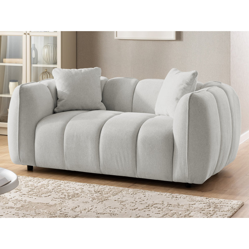 Nubira 2 Seater Fabric Sofa, Light Grey