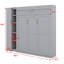 Gulshara Murphy Bed Wall Bed With Shelves, Wardrobe And LED Lights-351498491-351498470