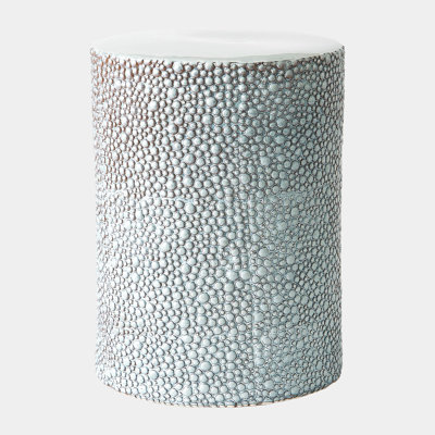 Pebble Stool Shiny Gray White
