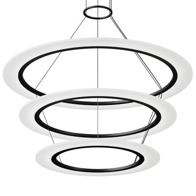 Arctic Rings 3 - Light Acrylic Dimmable LED Tiered Chandelier