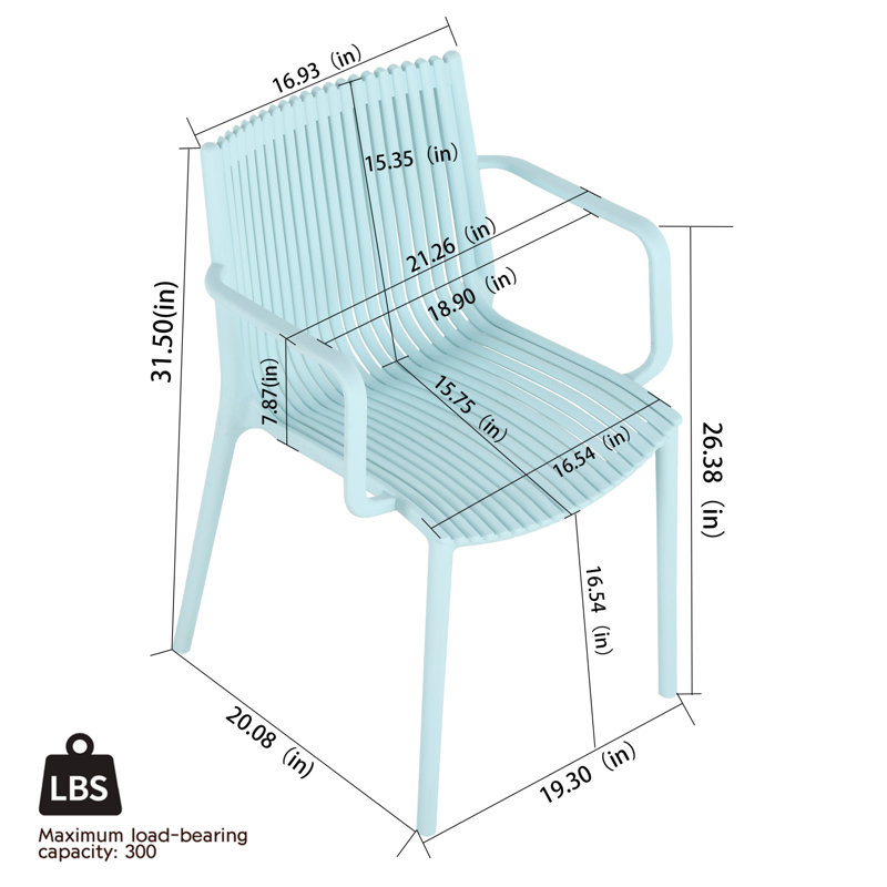 Ensemble de salle à manger d'extérieur moderne pour 4 personnes avec fauteuils empilables et table ronde Osta