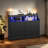 Dresser For Bedroom, 6 Drawer Dresser With Led Lights And Charging Station-1960760283