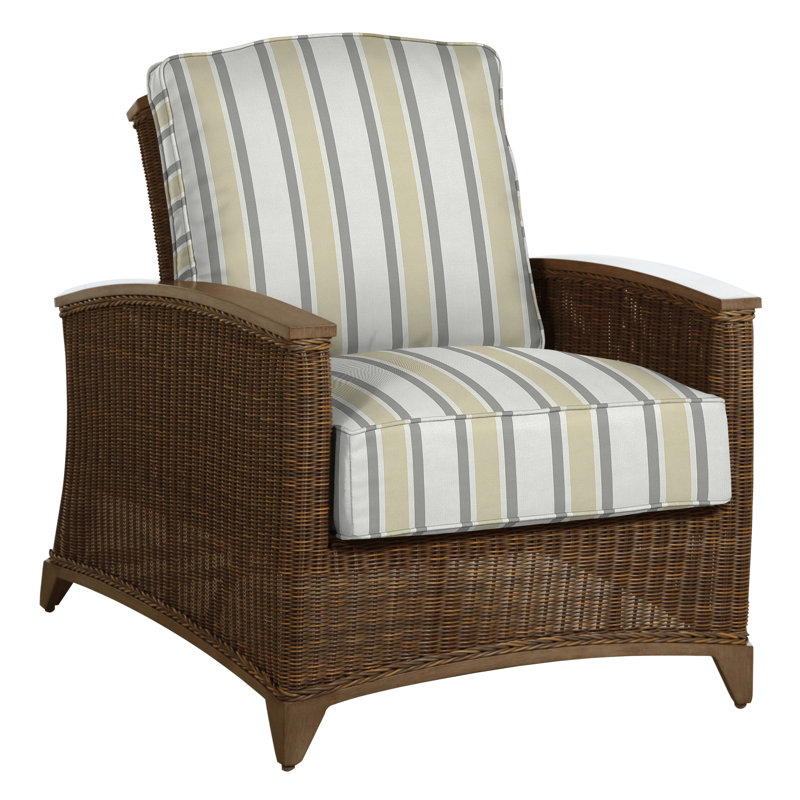 Astoria Patio Chair with Cushions, Astoria #90 Raffia/Oak, Rollo Lace InsideOut® Linen, Welt