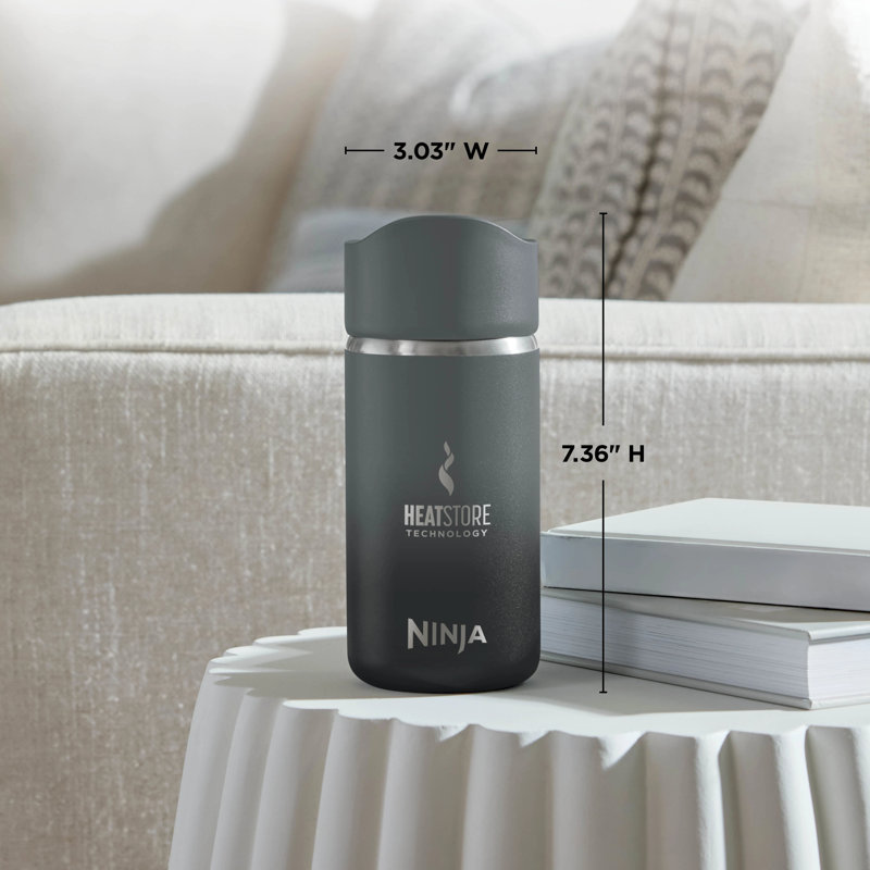 Ninja Sip Perfect Travel Mug, Brings Hot Drinks to Sippable Temperature in Minutes, Stainless Steel, Leak Proof, Dishwasher Safe, Metal Insulated Tumbler