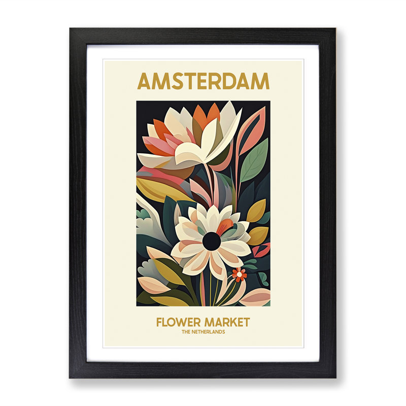 Amsterdam Flower Market Exhibition 12 - Single Picture Frame Print on Wood, 34cm H x 25cm W x 2cm D