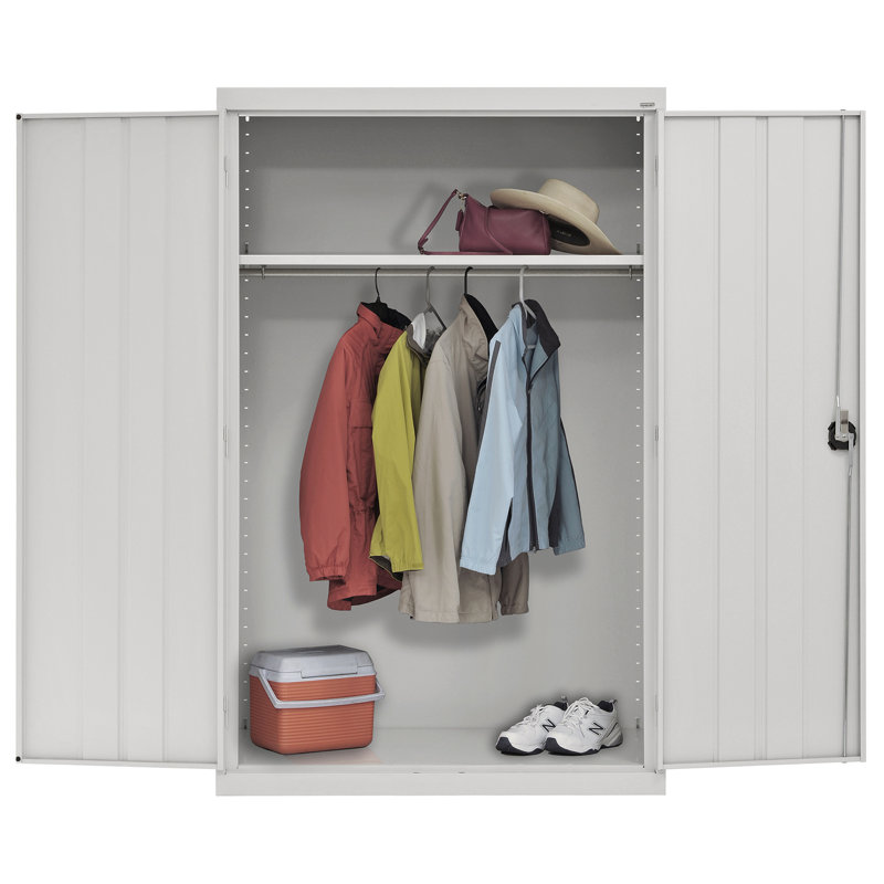 Armoire de rangement garde-robe, H 72 po x l 46 po x P 24 po, Gris tourterelle