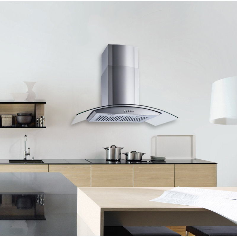36" 282 CFM Convertible Wall Mount Range Hood in Stainless Steel