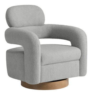 29" Wide Sherpa Swivel Chair by Hokku Designs