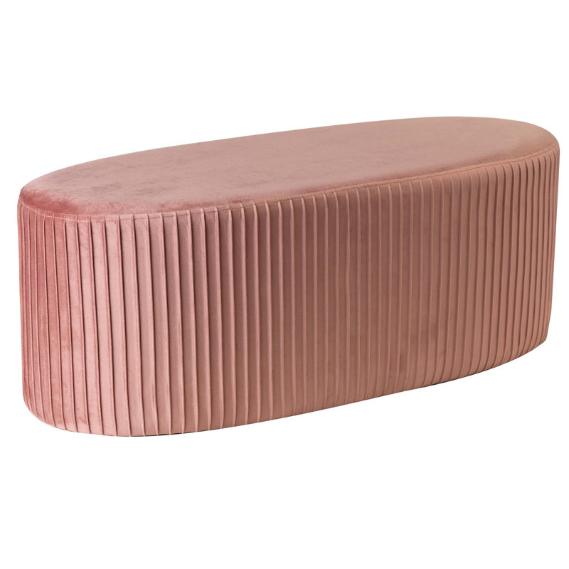 Gaudette 42cm Wide Velvet Oval Ottoman, Pink