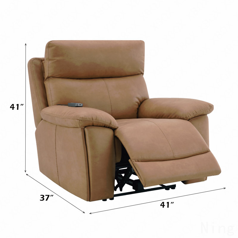 Fauteuil inclinable électrique Aire en cuir - Chargeur USB, appui-tête électrique