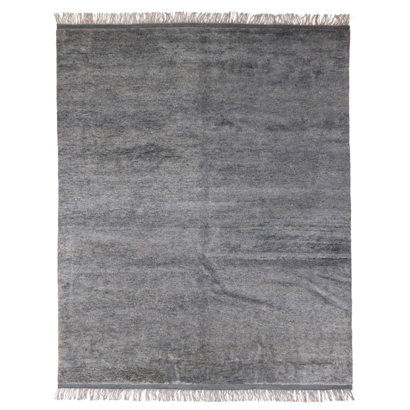 Tapis bleu en denim Pak Finest Gabbeh 8 pi 6 po x 10 pi 3 po