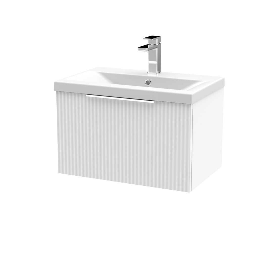 Fluted 610mm Wall Hung Single Vanity