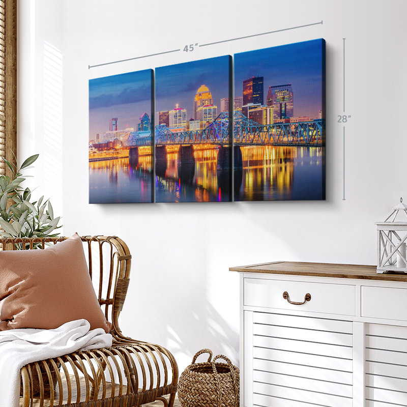 «Louisville Night Skyline» sur toile, H 45 po x l 28 po