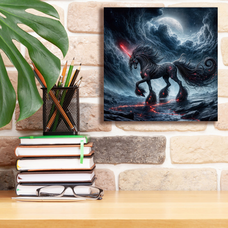 «Unicorn Beast» par KIR.DART, art mural sur toile, H 12 po x l 12 po x P 0,75 po