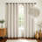 Linen Slub Blackout Grommet Curtain Pair(2 Panels)-1690845416-1690845417