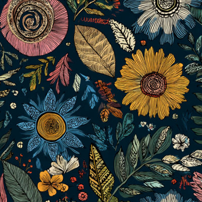Papier peint auto-adhésif amovible à motif de feuilles de fleurs rétro à motif de feuilles de papier peint autocollant amovible pour armoires de cuisine de chambre à coucher 24 po x 118 po