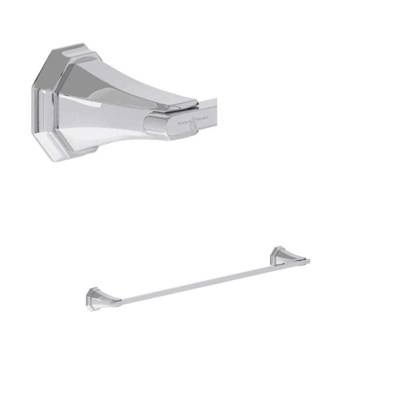 24" Towel Bar, Polished Chrome, 2.38" H x 24" L x 3" D