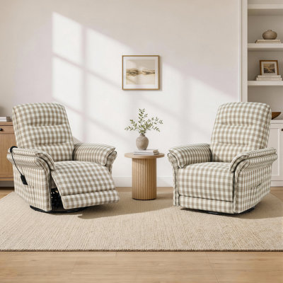 35.4″ Swivel Glider Recliner with Side Storage & USB Charging