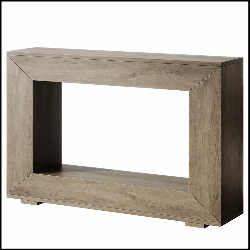 47” Farmhouse Console Table with Storage – Narrow Rustic Entryway Table with Open Shelf, Industrial Accent for Modern Interiors