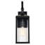 Applique murale d'extérieur noire 1 lumière - 19,4 po Avec abat-jour en verre transparent, câblé, ampoules non incluses
