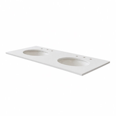 Comptoir blanc 49 po et lavabo ovale double 49 po