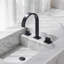 Robinet de lavabo de salle de bain moderne en laiton massif noir mat avec ensemble de drain-69597217-94242642