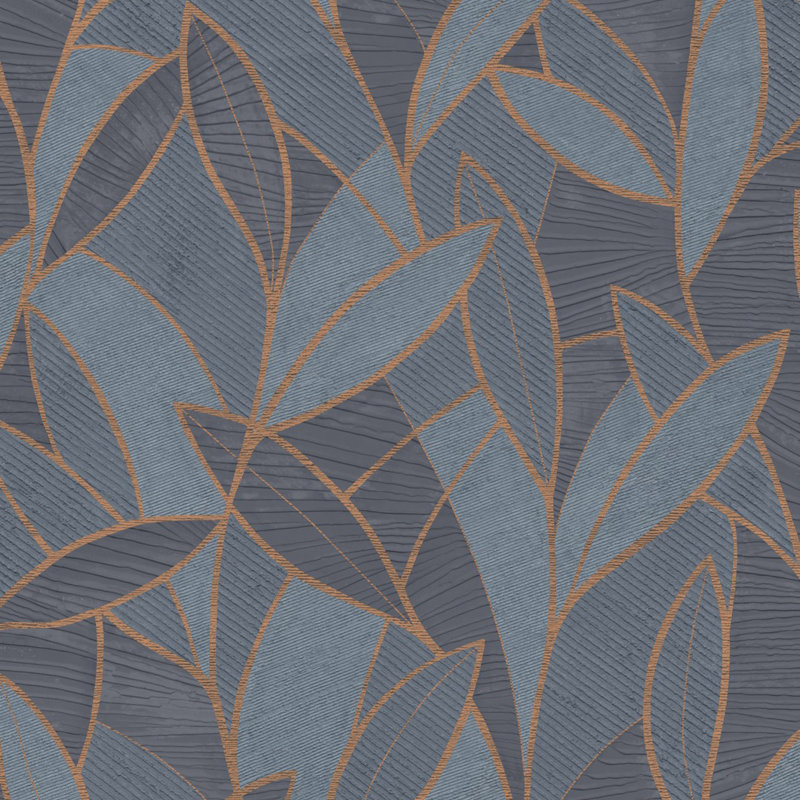 Papier peint Carved Leaf, Marine