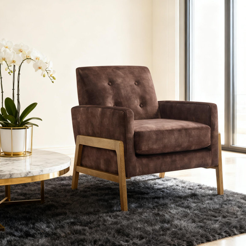 Fauteuil d'appoint à dossier capitonné Matson - Espresso, Espresso