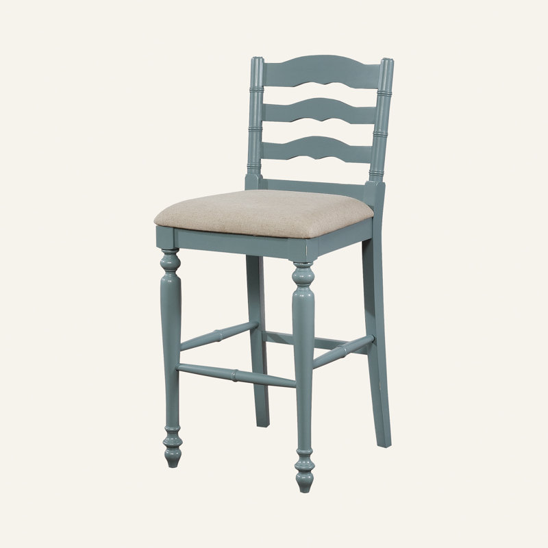 Atalanti Ladder Back Counter/Bar Stool, Bar Stool (30" Seat Height), Dark Teal