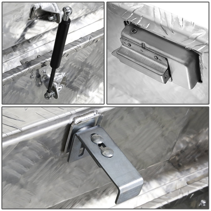 Boîte à outils arrière pour camion avec rangement à clé, Argent
