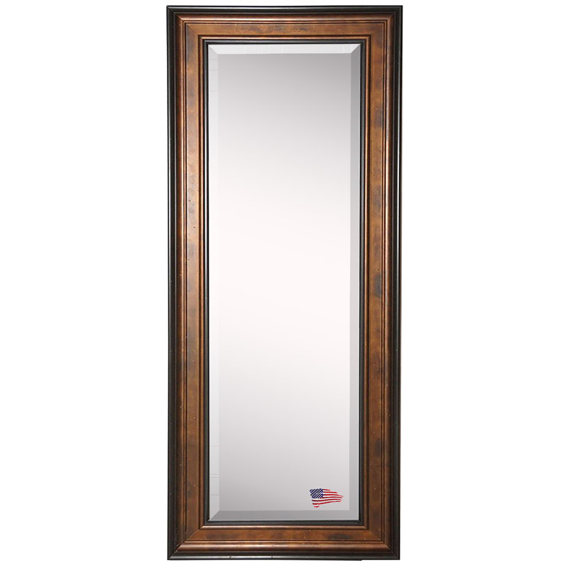 Grand miroir biseauté traditionnel pleine grandeur, H 63,5 po x l 24,5 po